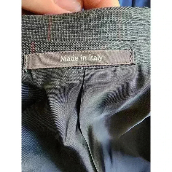 Ermenegildo Zegna Mila Trofeo 600 Blazer Mens 7-54L Gray Wool Silk Checkered - Picture 4 of 6